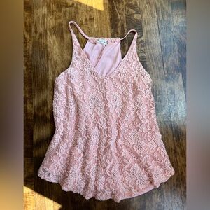 peachy lace tank